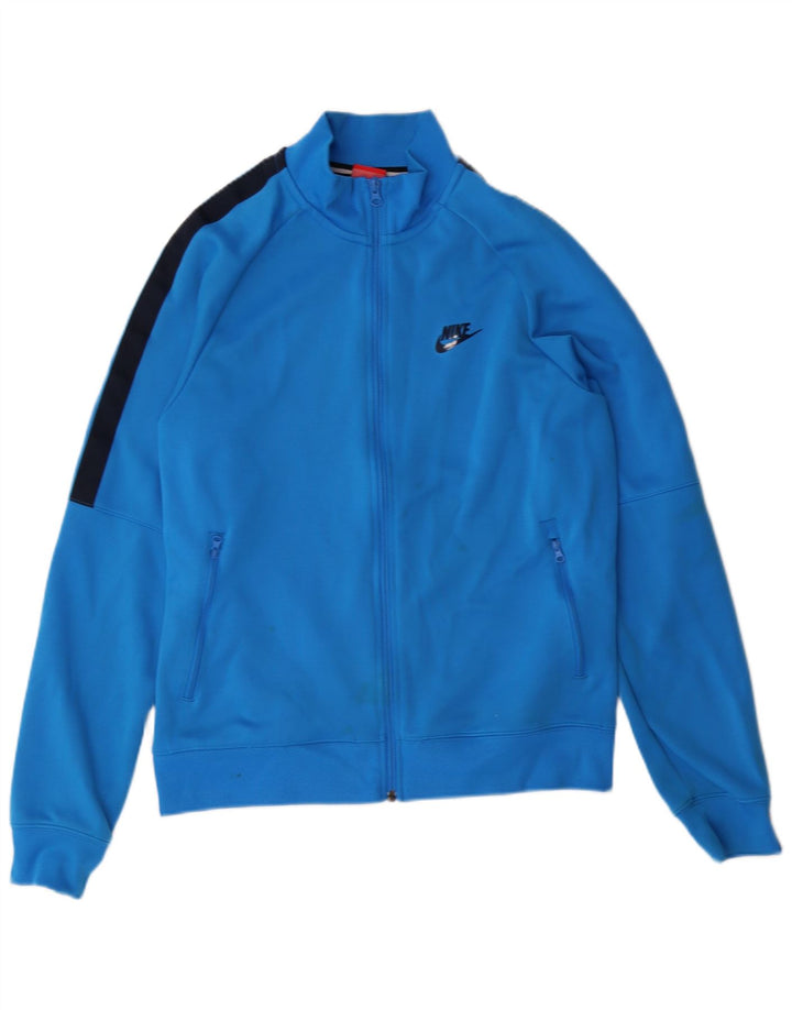 Nike Herren-Trainingsanzugoberjacke aus mittelblauem Polyester