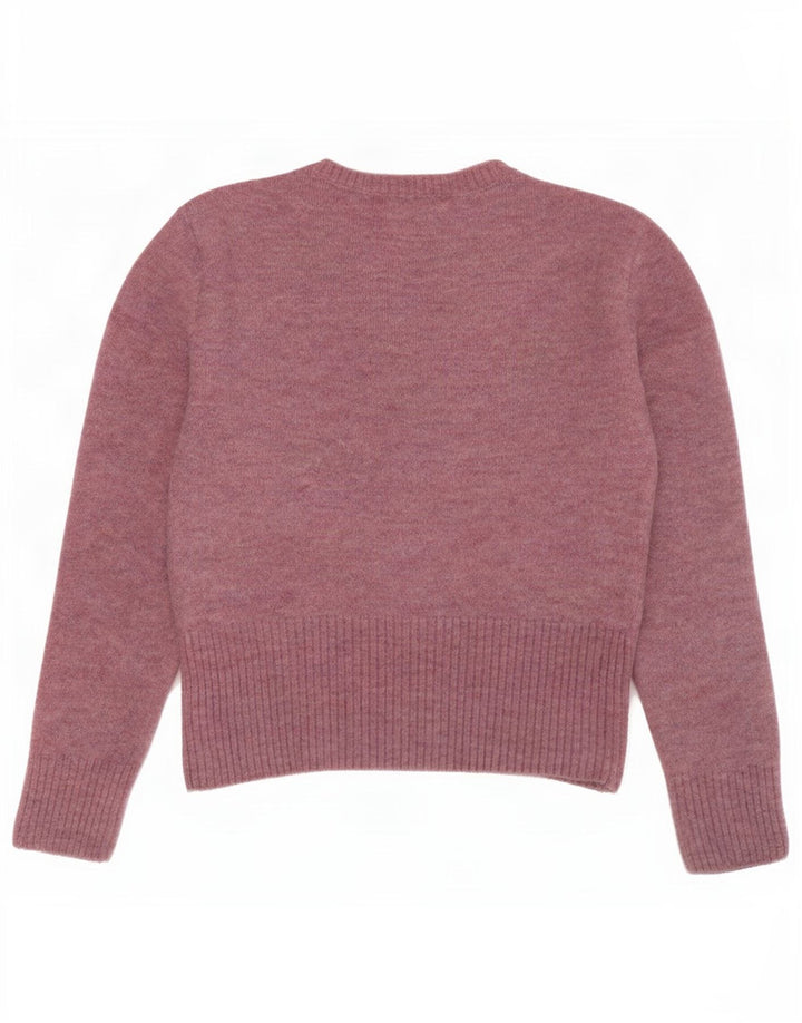 Zara Damen-Pullover mit U-Boot-Ausschnitt, UK 12, mittelrosa Nylon
