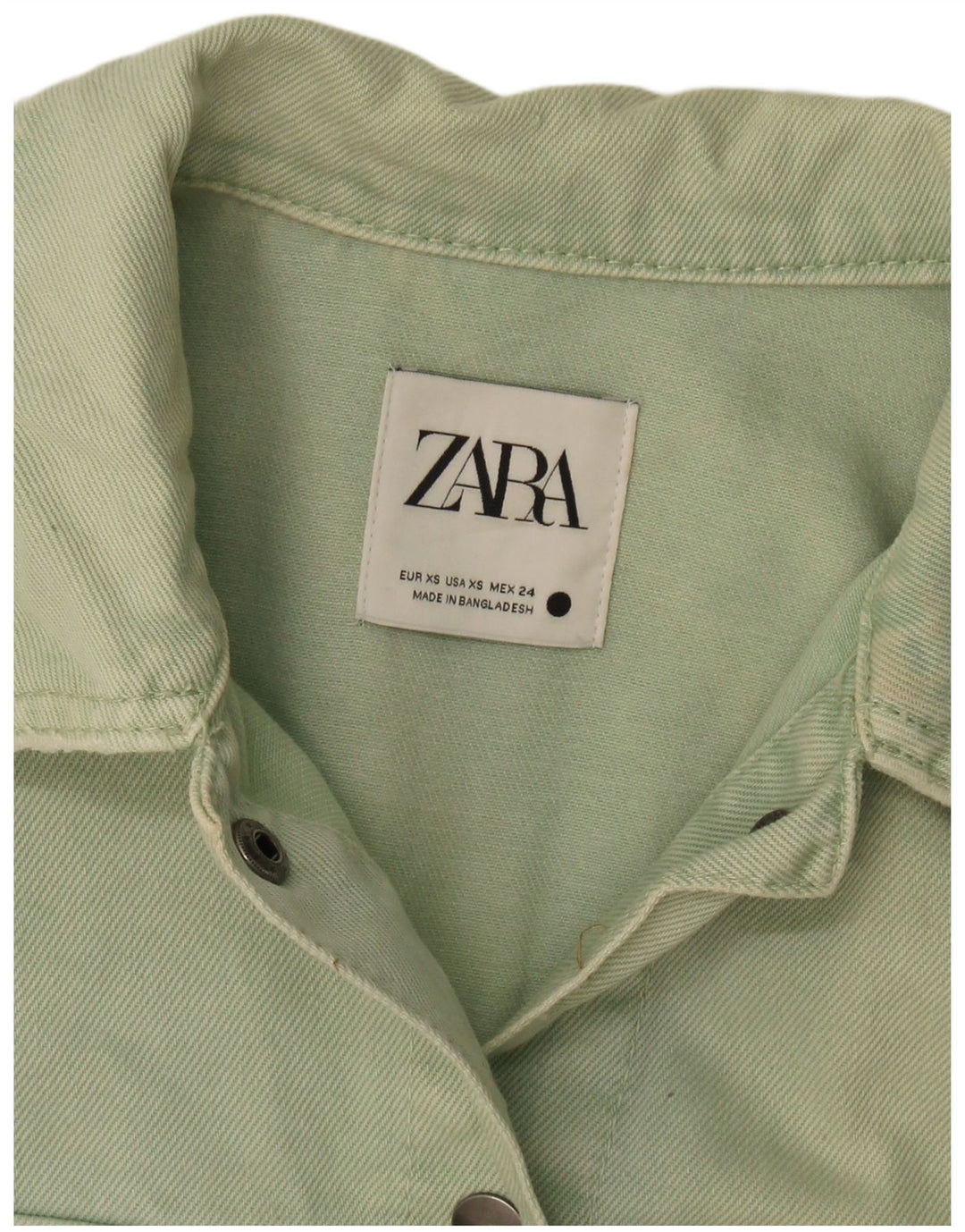Zara Damen Übergroße Jeansjacke UK 6 XS Grün