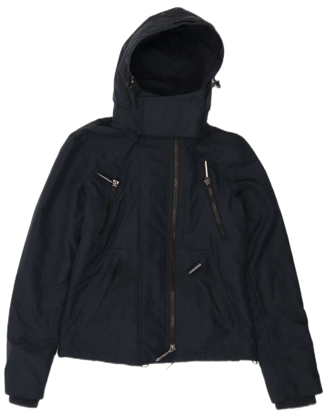 SUPERDRY Damen-Windbreakerjacke mit grafischer Kapuze, Gr. 8, Marineblau