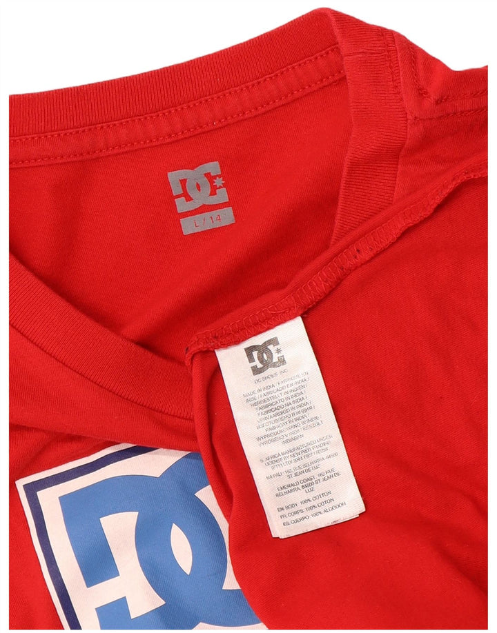 DC Jungen-T-Shirt mit Grafik, 13–14 Jahre, Größe L, rote Baumwolle