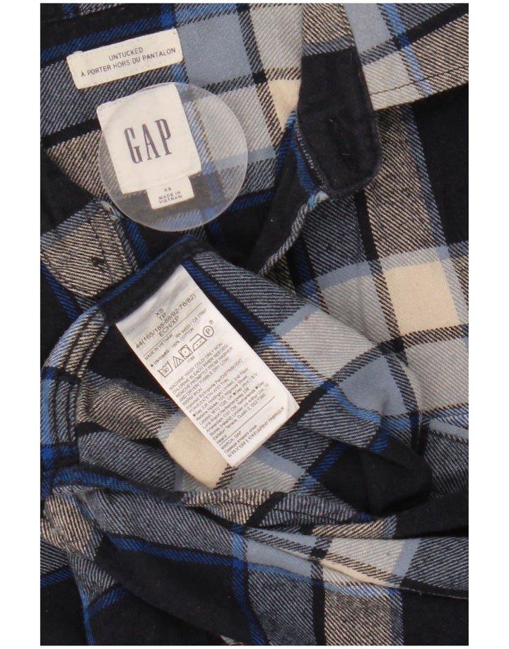 Gap Herren Flanellhemd XS Blau karierte Baumwolle