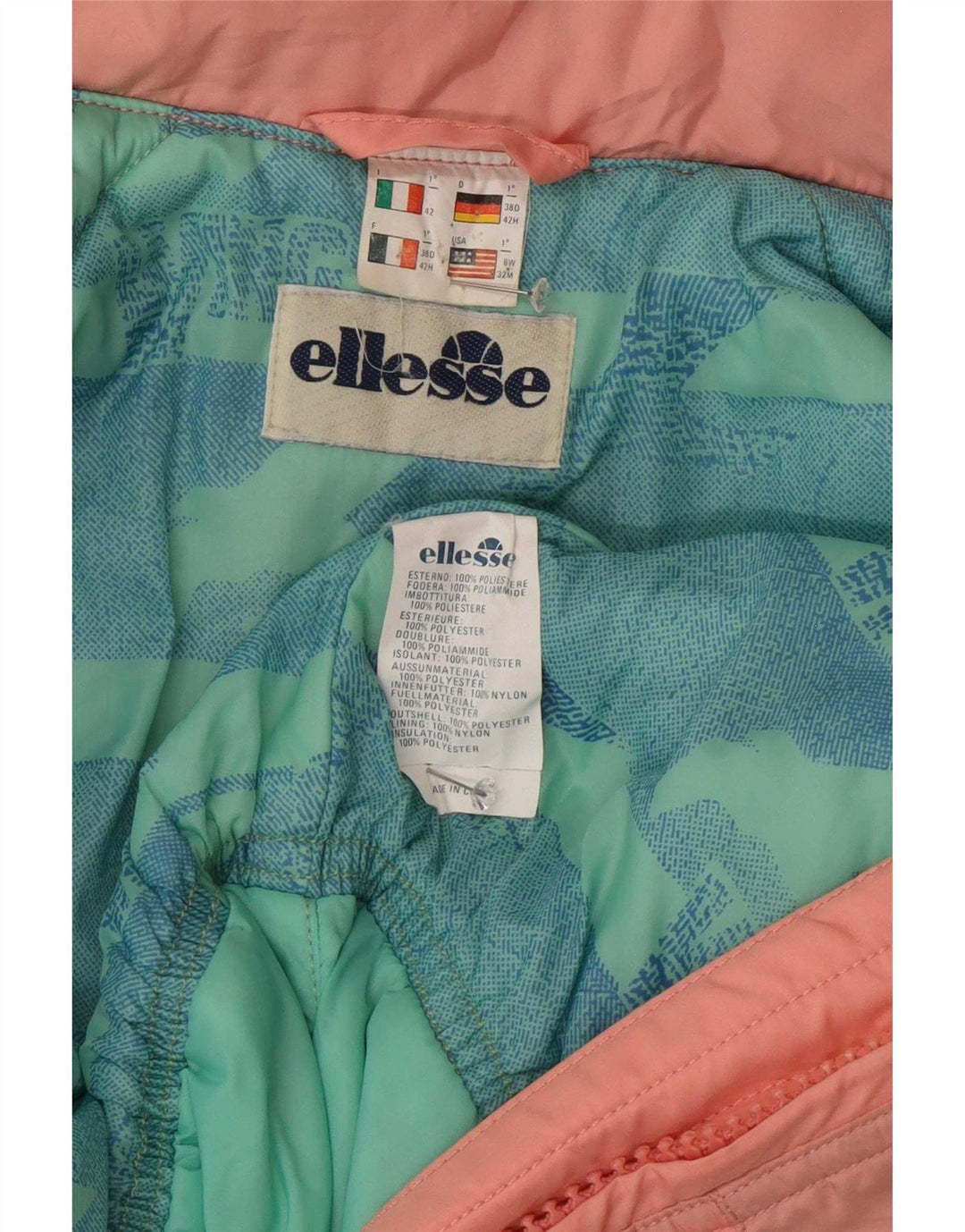 Ellesse Womens Graphic Ski Jumpsuit IT 42 Medium Mehrfarbiger Farbblock