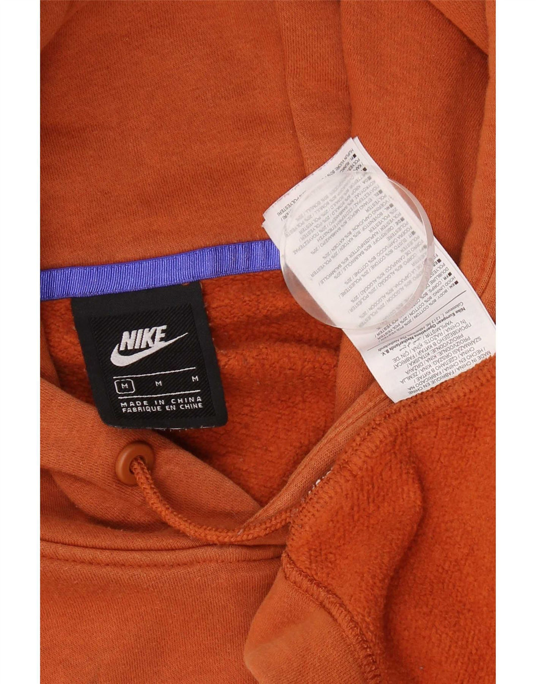 Nike Damen-Pullover mit übergroßem Kapuzenpullover, UK 14, Baumwolle in Mittelorange