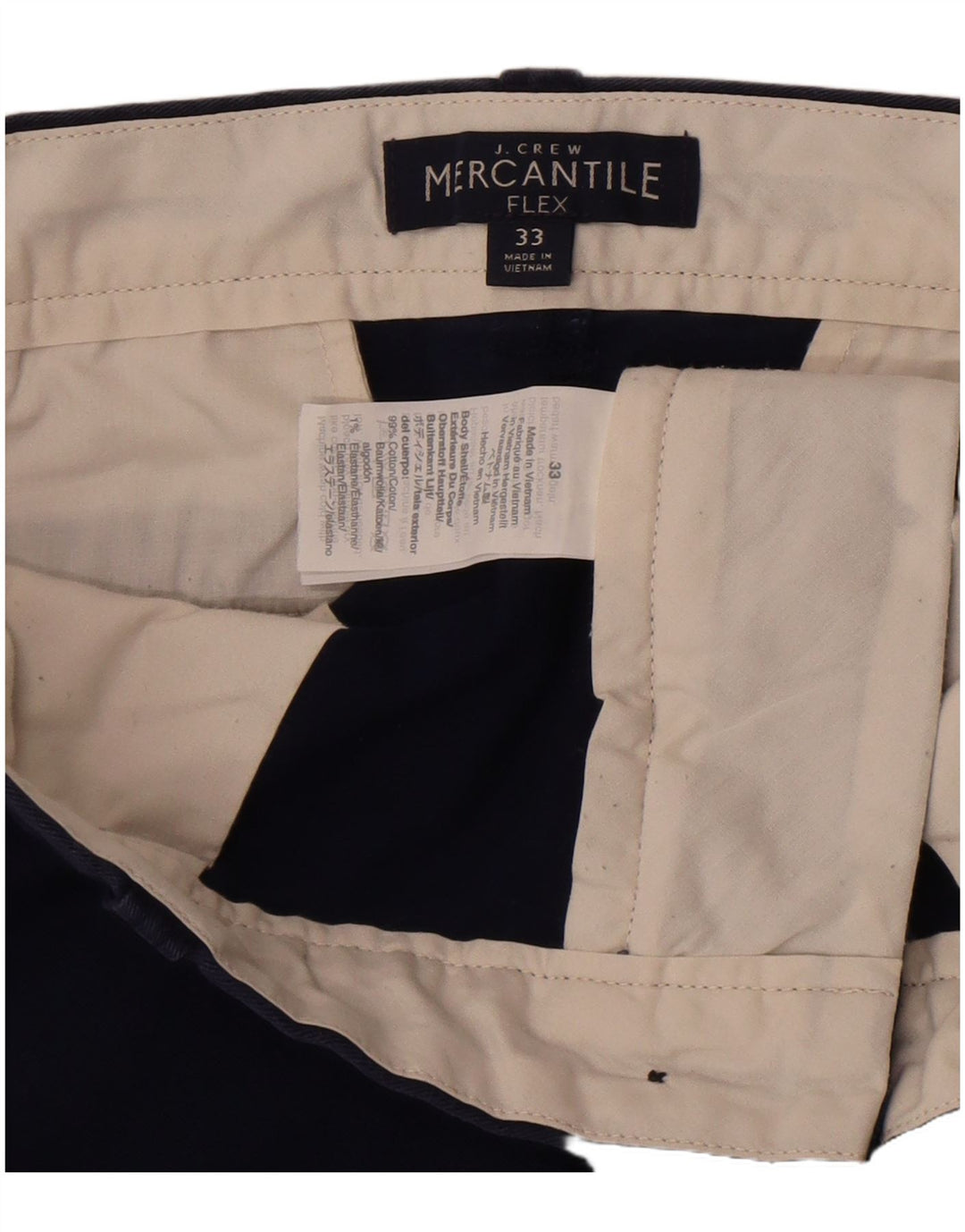 J. Crew Herren Flex Regular Fit Chino Shorts W33 Mittelmarineblaue Baumwolle