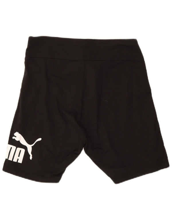 Puma Womens Graphic Sport Shorts UK 14 Große schwarze Baumwolle
