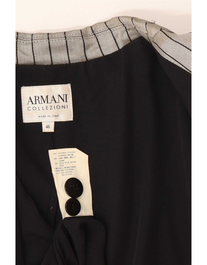 Armani Collezioni Damen 2-Knopf-Blazerjacke IT 46 Large Grauer Nadelstreifen