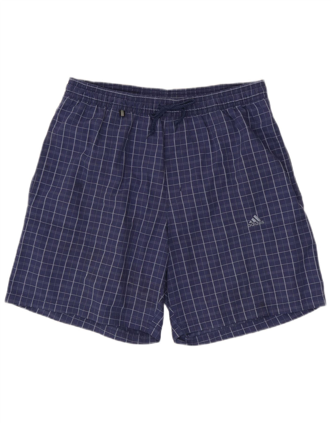 ADIDAS Herren-Badeshorts, groß, blau kariert, Polyester