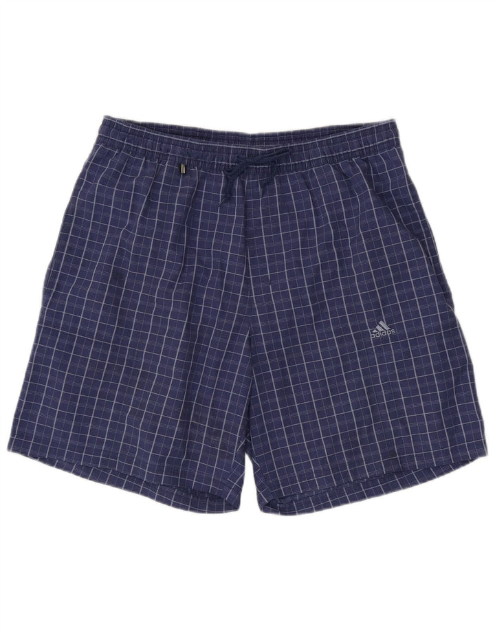 ADIDAS Herren-Badeshorts, groß, blau kariert, Polyester