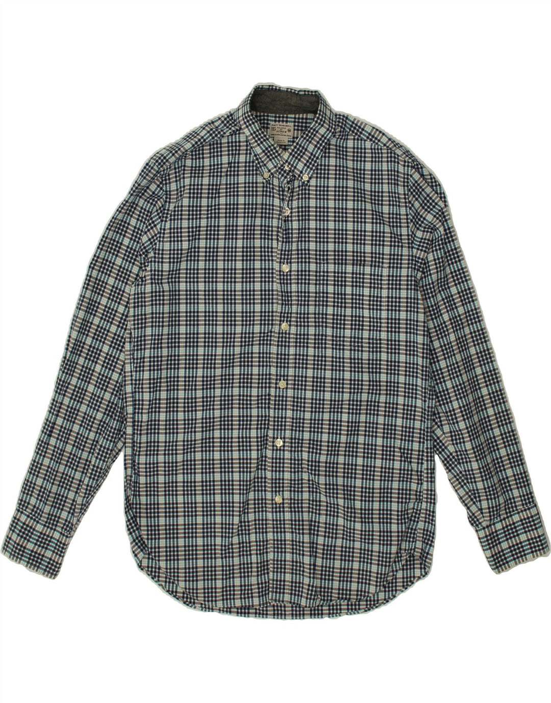 J. CREW Mens Shirt Medium Blue Check Cotton Vintage J. Crew and Second-Hand J. Crew from Messina Hembry 