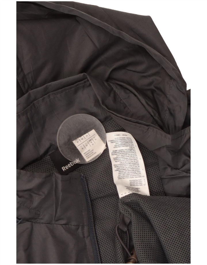 REEBOK Herren-Regenjacke mit Kapuze, UK 38, mittelgraues Colourblock-Polyester