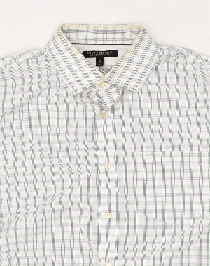 BANANA REPUBLIC Mens NON - IRON Classic Fit Shirt Medium Grey Check Cotton | Vintage Banana Republic | Thrift | Second-Hand Banana Republic | Used Clothing | Messina Hembry 