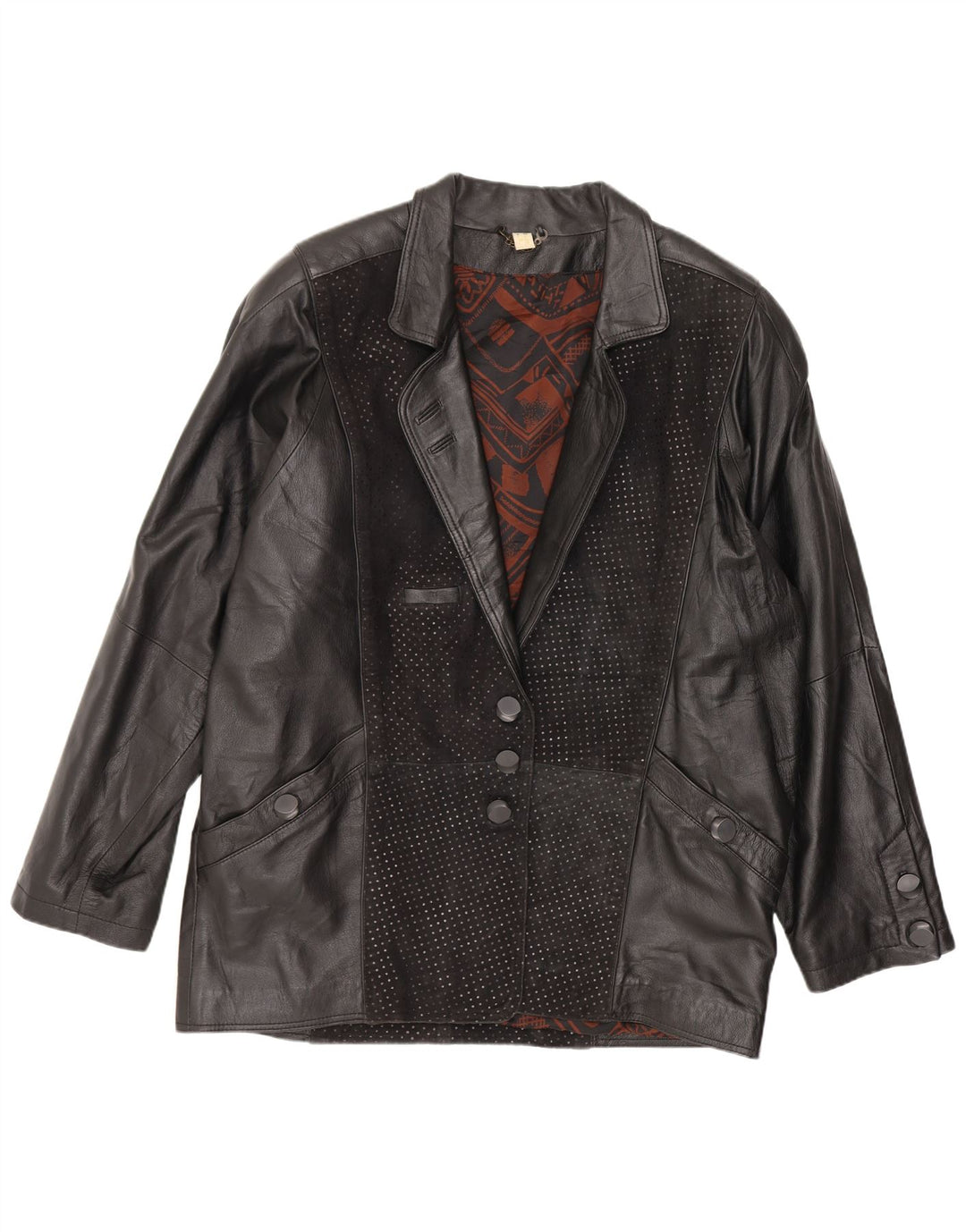 Vintage Damen Lederjacke UK 14 Mittelschwarzes Leder