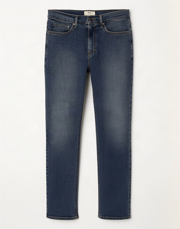 Marks & Spencer Herren Slim Jeans W32 L31 Blaue Baumwolle