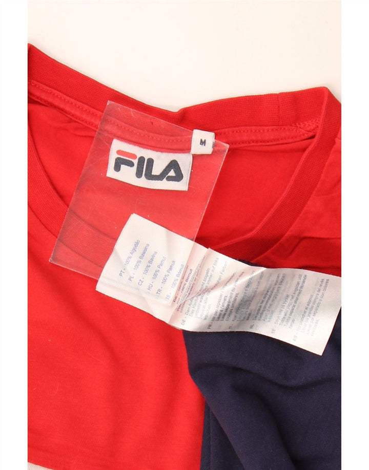 FILA Herren-T-Shirt mit Grafik, mittelgroß, mehrfarbig, Colourblock-Baumwolle