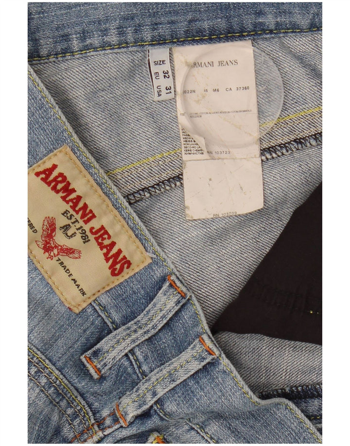Armani Herren Distressed Slim Jeans W32 L34 Blaue Baumwolle