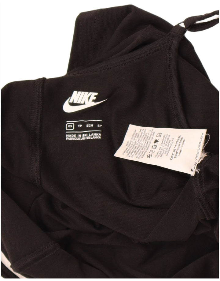 Nike Damen Ärmelloser Playsuit UK 4 XS Schwarze Baumwolle