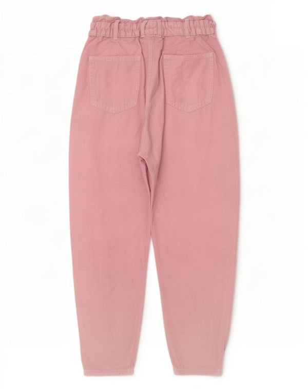 Zara Damen Crop High Waist Tapered Jeans EU 38 Small W28 L25 Rosa