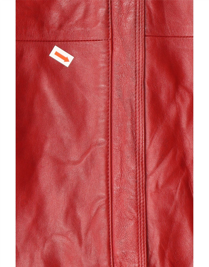 ROBRIK Womens Leather Jacket IT 44 Medium Burgundy Leather