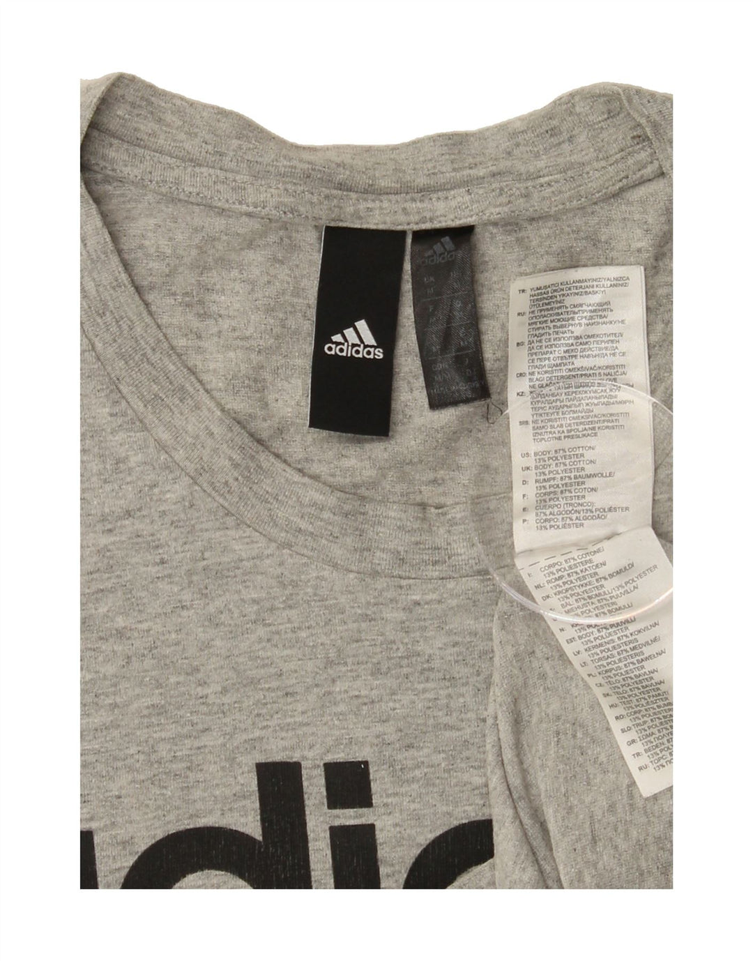 ADIDAS Mens Graphic T-Shirt Top Medium Grey Cotton Vintage Adidas and Second-Hand Adidas from Messina Hembry 