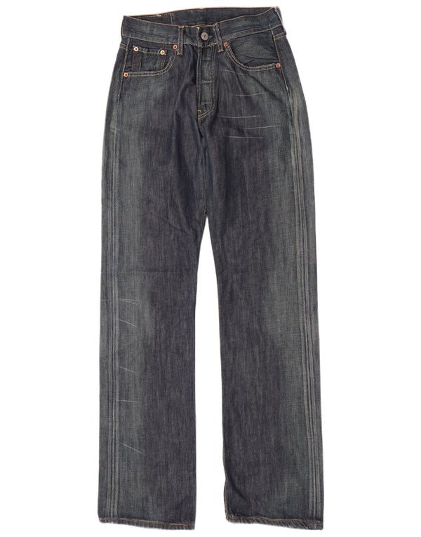 Levi's Damen 501 High Rise Straight Jeans W28 L34 Blaue Baumwolle