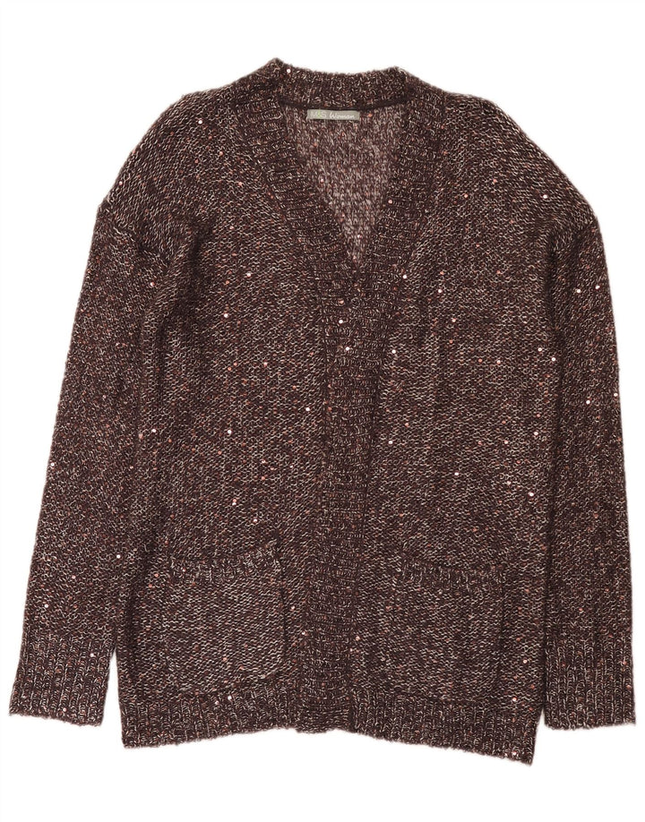 Marks & Spencer Offener Damen-Cardigan-Pullover UK 18 XL Braun Polyester