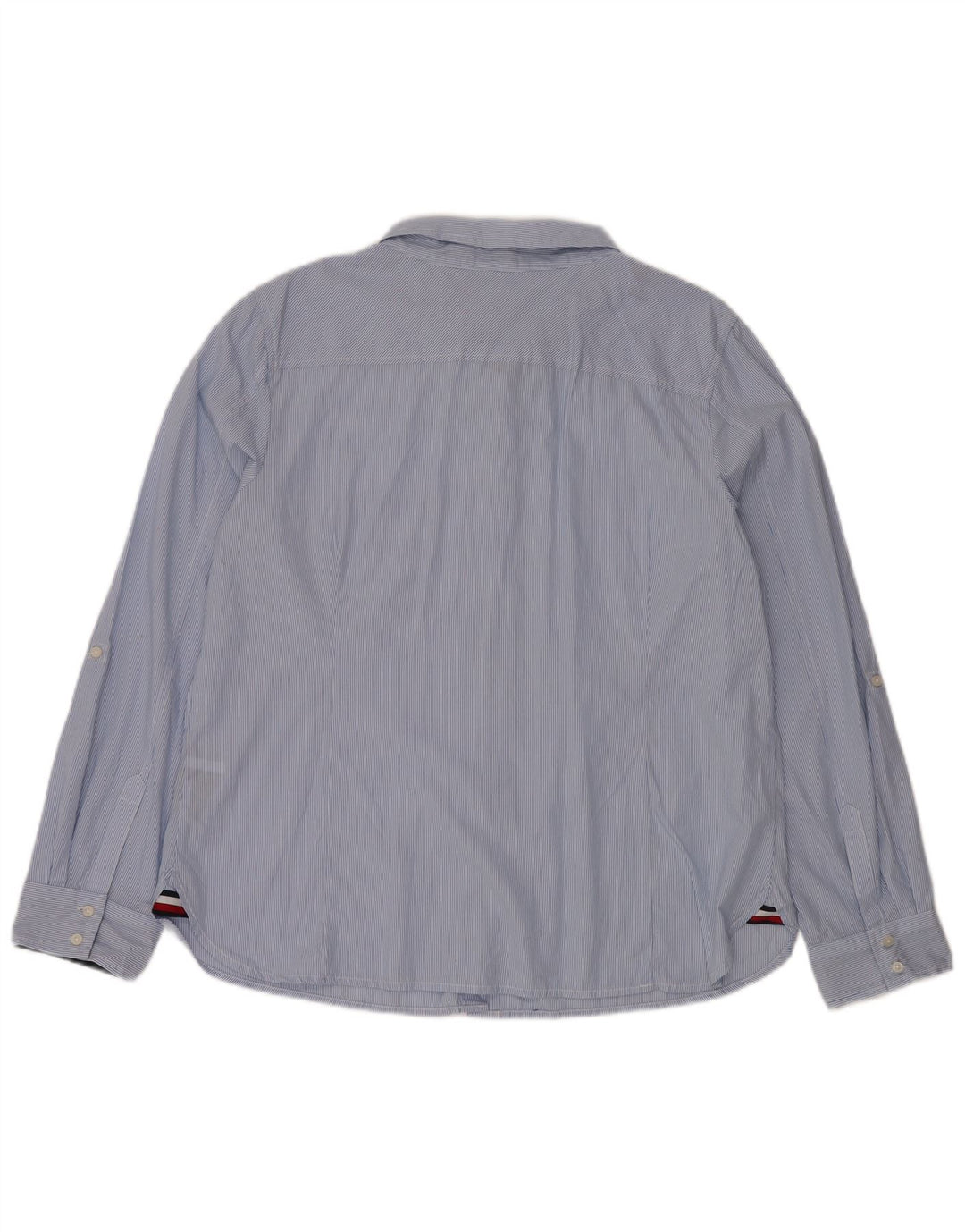 TOMMY HILFIGER Damen Hemd UK 20 2XL Blaue Nadelstreifen-Baumwolle