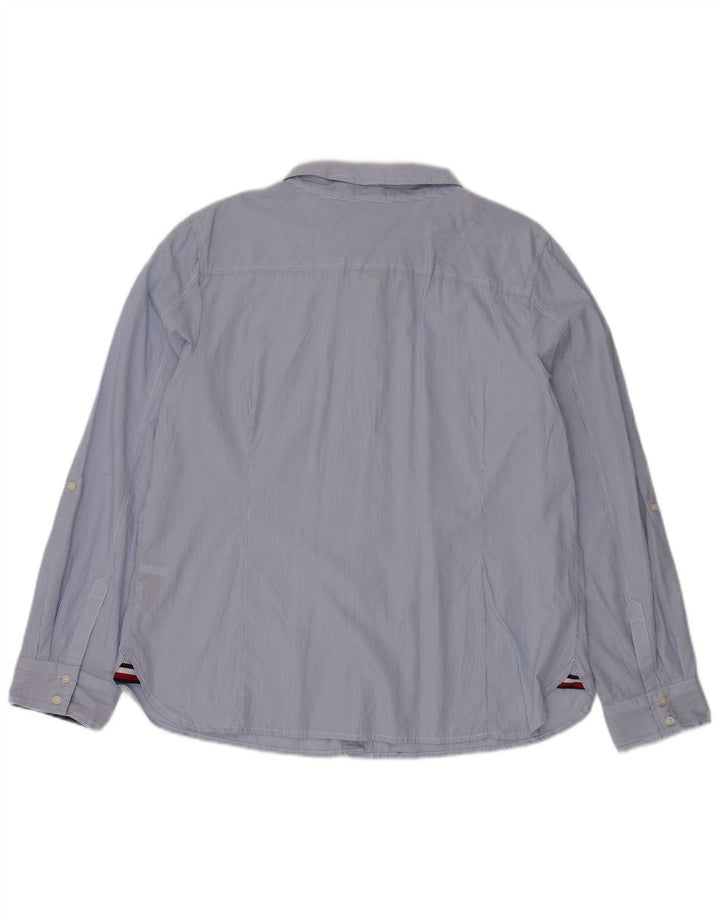 TOMMY HILFIGER Damen Hemd UK 20 2XL Blaue Nadelstreifen-Baumwolle