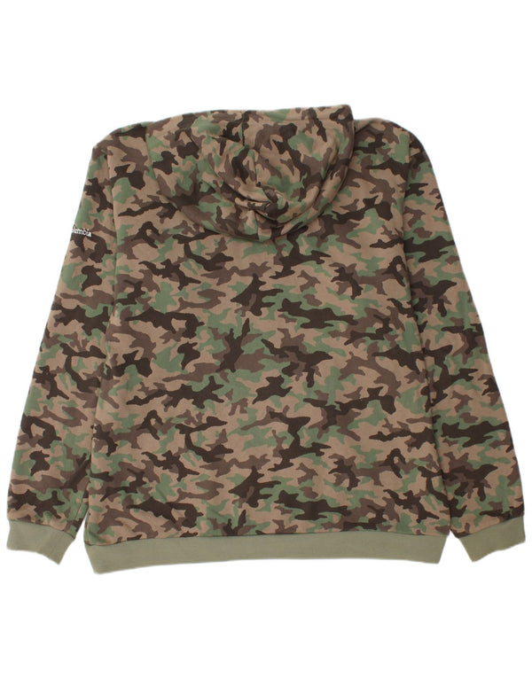 COLUMBIA Herren Graphic Hoodie Pullover XL Khaki Camouflage Baumwolle