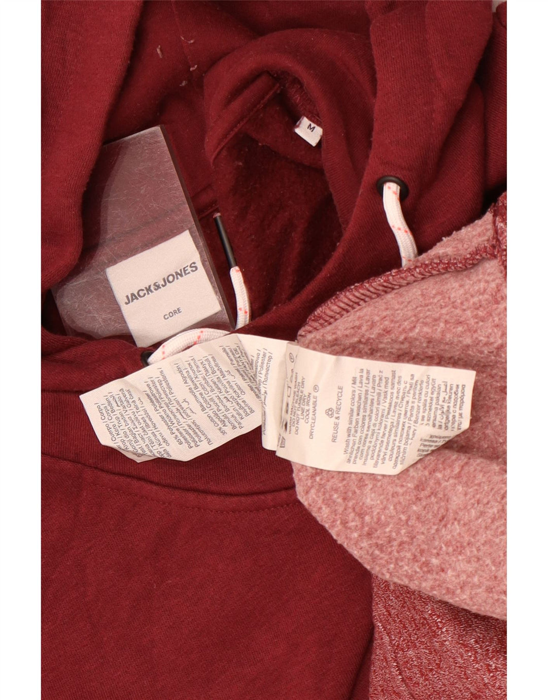 Jack & Jones Herren-Kapuzenpullover aus Polyester in mittlerem Burgund-Farbblock-Design