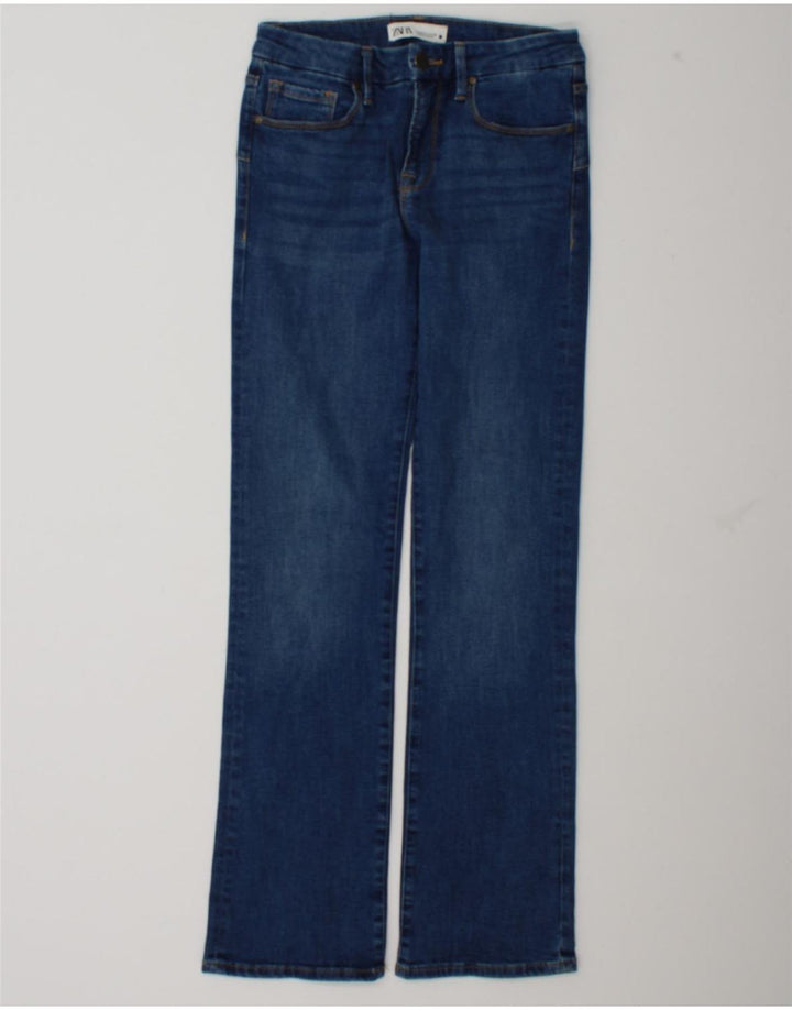 Zara Damen Bootcut Jeans EU 38 Small W28 L32 Blaue Baumwolle
