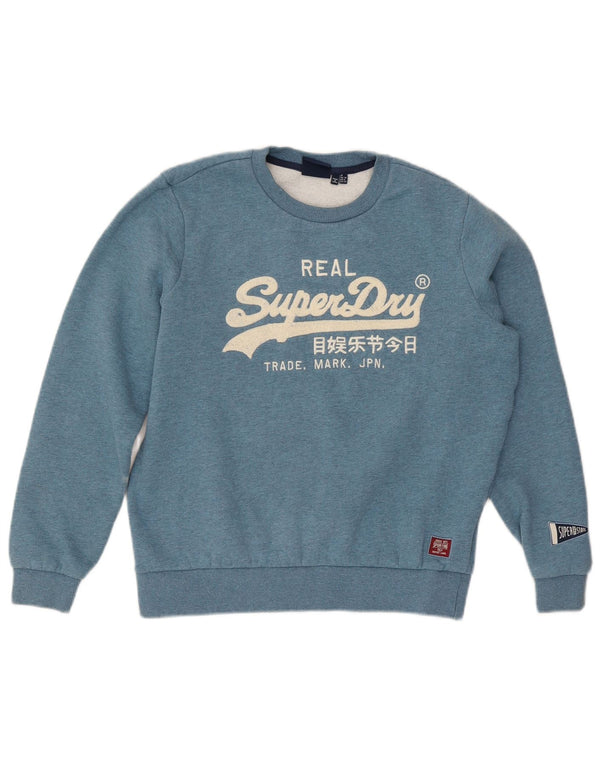 Superdry Grafik-Sweatshirtpullover für Damen, Gr. 10, Größe S, blau gefleckt
