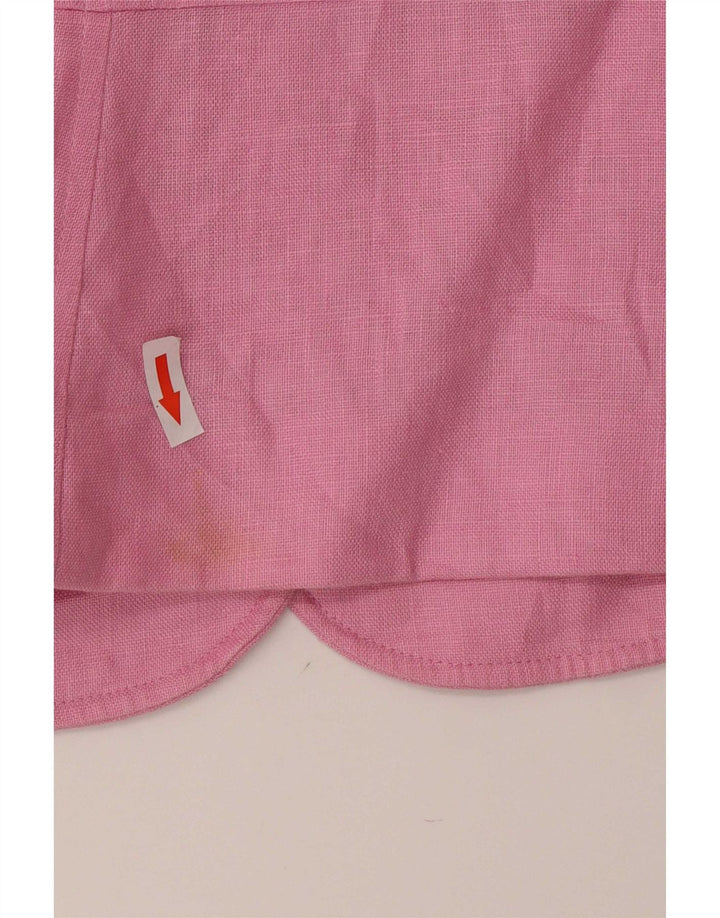 Chaps Damen-Blazerjacke mit 4 Knöpfen und 3/4-Ärmeln, UK 18, XL, Rosa, Leinen