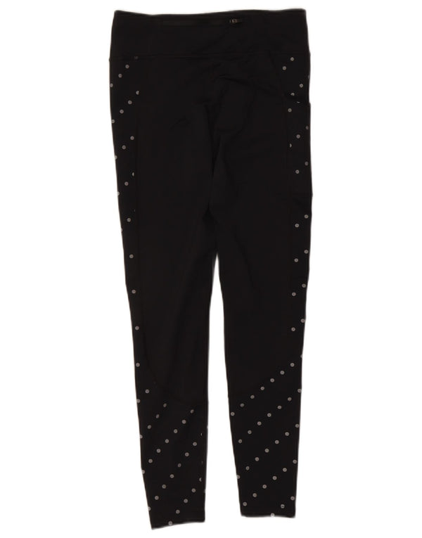 Nike Damen Leggings UK 8 Small Schwarz gepunktetes Polyester