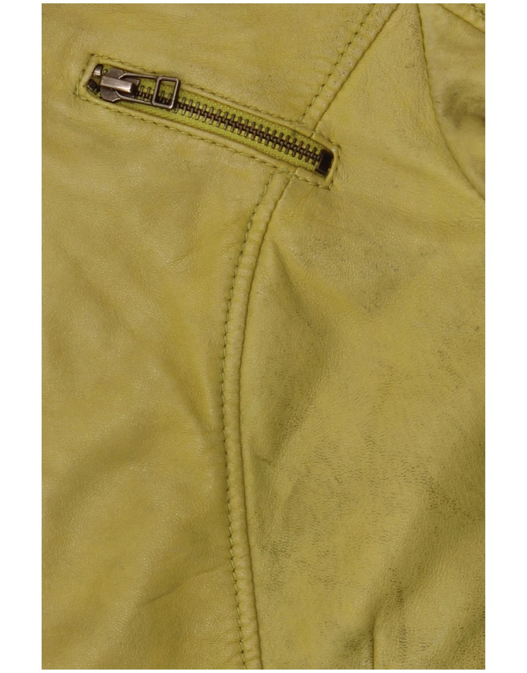 Freaky Nation Damen Lederjacke UK 10 Small Grünes Leder