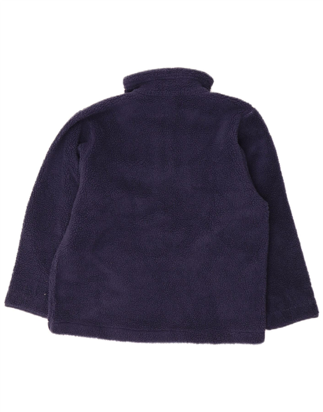 VINTAGE Damen-Fleecepullover mit Reißverschluss am Hals, UK 16, groß, Marineblau, Fair Isle