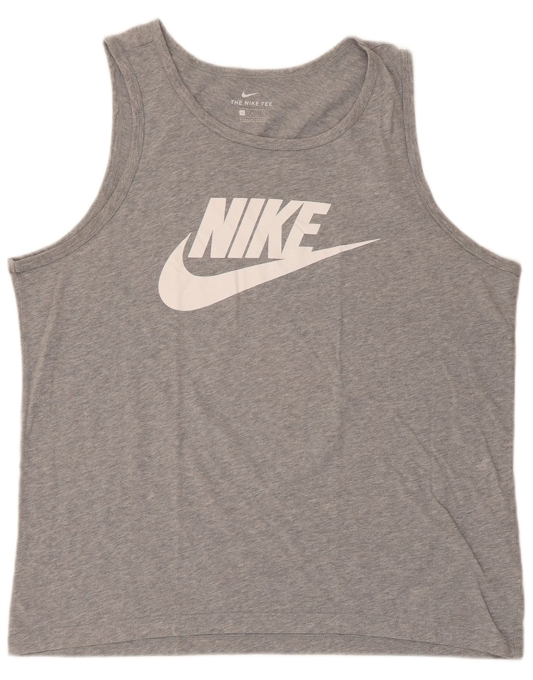 Nike Herren Grafik-Weste-Oberteil, groß, graue Baumwolle