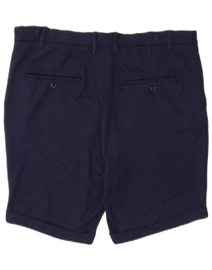 Zara Herren Chinoshorts EU 42 Large W32 Marineblaue Viskose