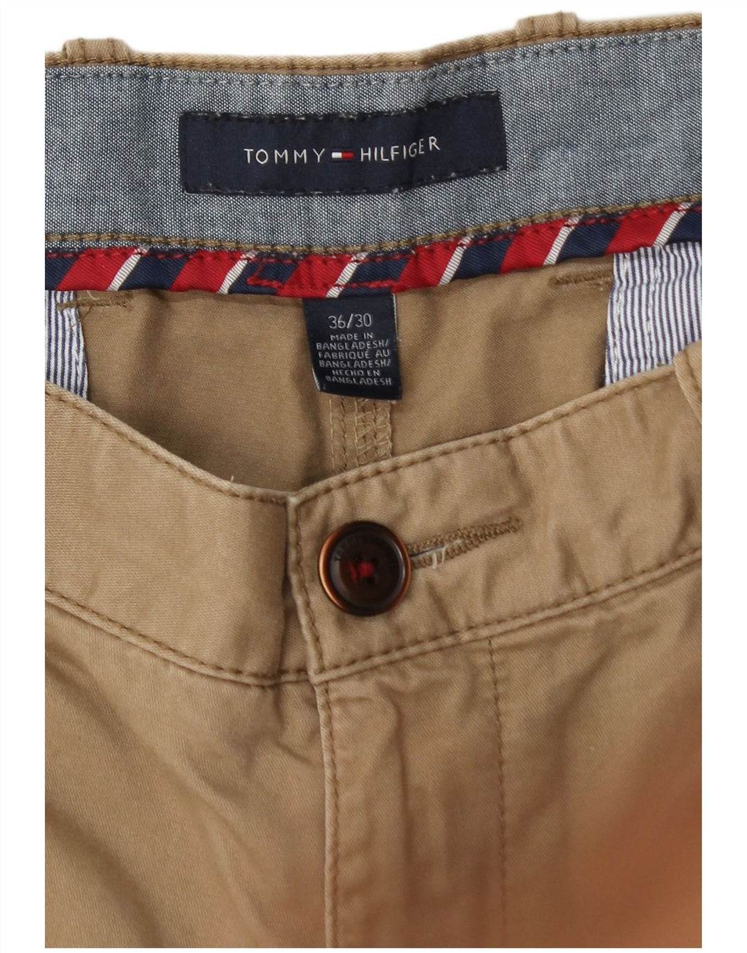 TOMMY HILFIGER Herren gerade Chinohose W36 L30 Beige Baumwolle
