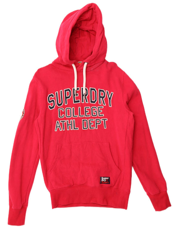 Superdry Graphic Hoodie-Pullover für Damen, UK 14, mittelrosa, Baumwolle
