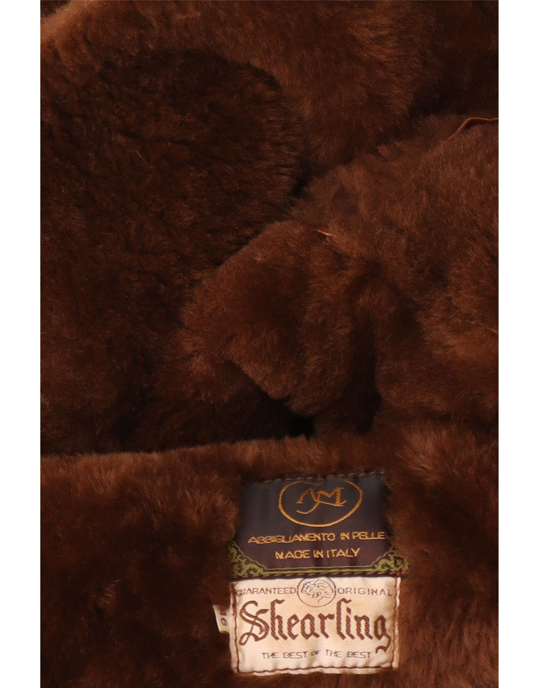 Vintage Herren Shearling Jacke IT 46 Kleines braunes Shearling