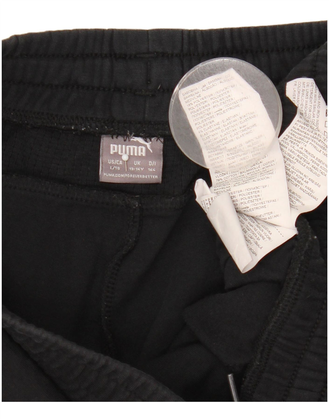 Puma Jungen Sportshorts 13–14 Jahre, schwarze Baumwolle