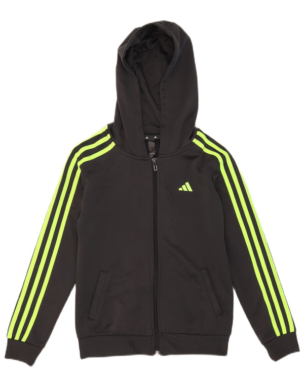 Adidas Mädchen Aeroready Zip Hoodie Pullover 9–10 Jahre Grau Polyester