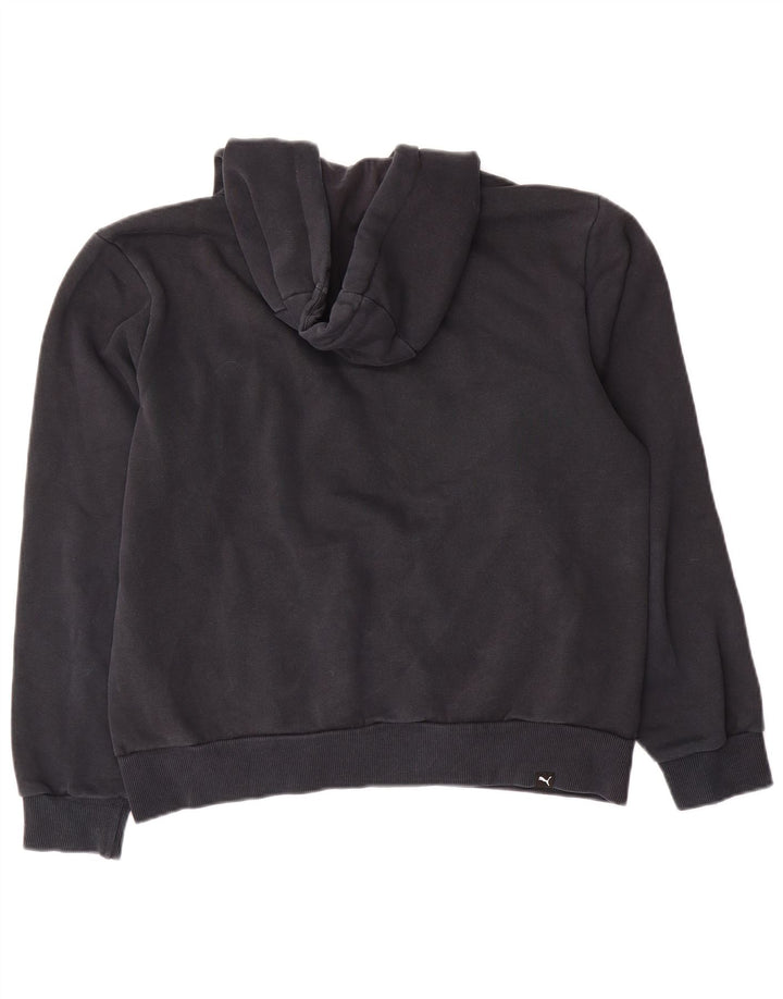 Puma Herren Grafik-Hoodie-Pullover aus mittelschwarzer Baumwolle