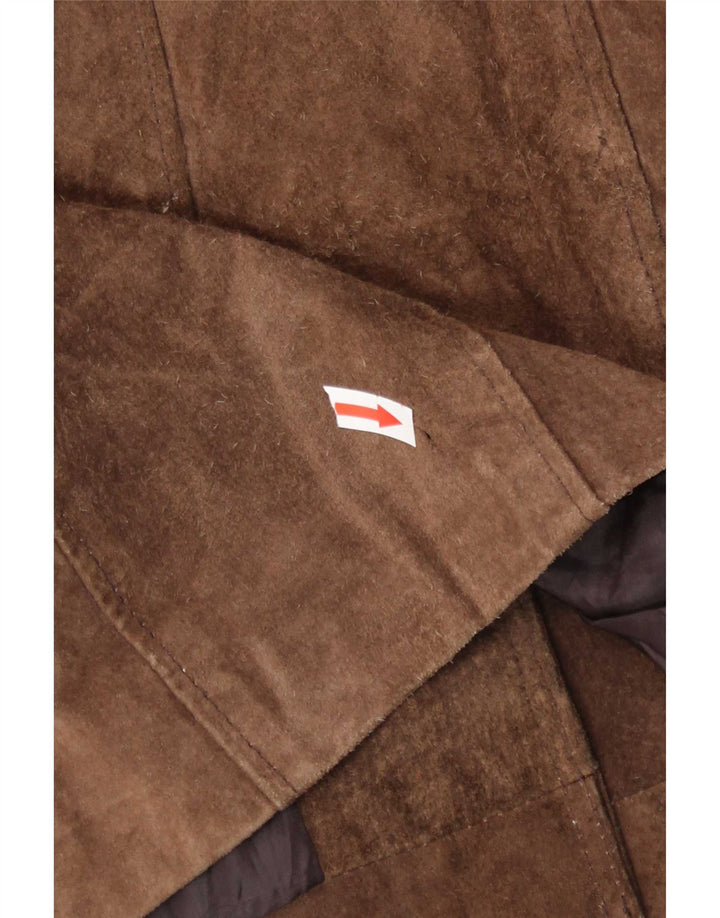 Zabaione Damen Wildlederjacke UK 14 Großes braunes Leder