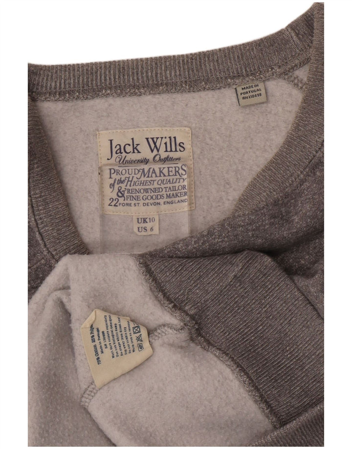 Jack Wills Damen-Sweatshirt in Übergröße mit Grafik, Gr. 10, Größe S, Grau
