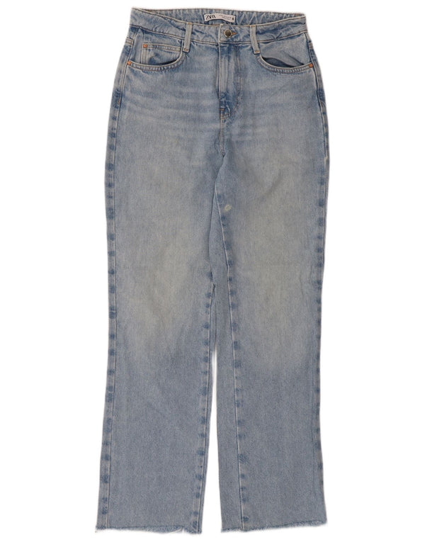 Zara Damen Straight Jeans EU 36 XS W26 L29 Blau