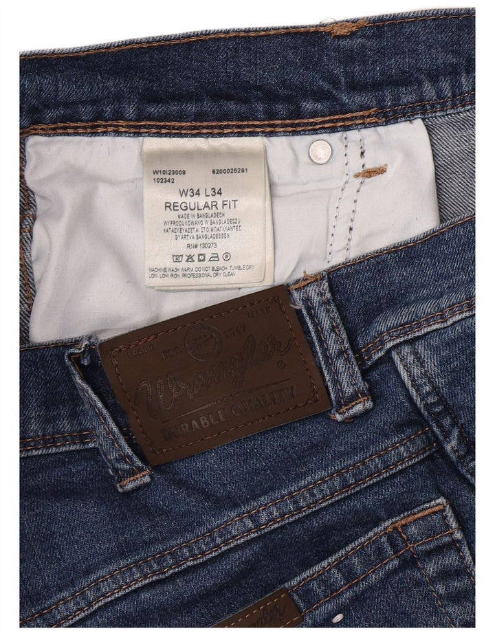 Wrangler Herren-Jeans mit normaler Passform, gerade Passform, W34, L34, Blau, Baumwolle