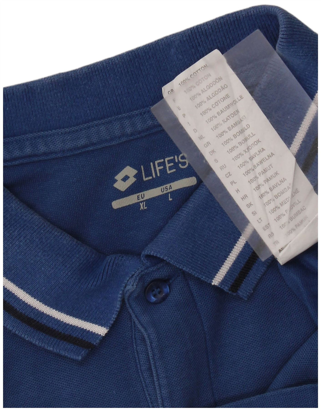 LOTTO Herren-Poloshirt, groß, blaue Baumwolle