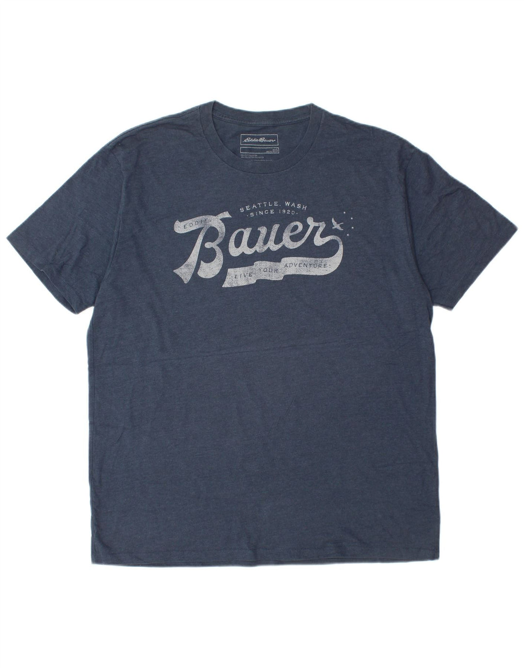 EDDIE BAUER Herren-T-Shirt mit Grafik, groß, aus blauer Baumwolle